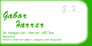 gabor harrer business card